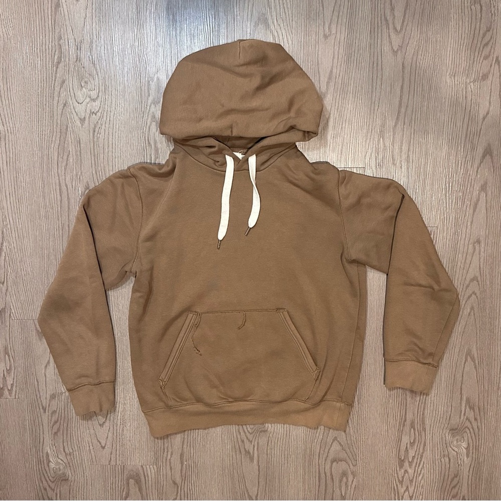 H&M Distressed Dark Tan Hoodie - SIZE MEDIUM